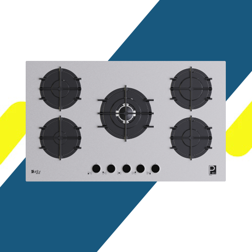 بوتاجاز بلت إن غاز بيورتي 90 سم زجاج × ستانلس – 5 شعلات SABAF – إشعال أوتوماتيك – HPT911S