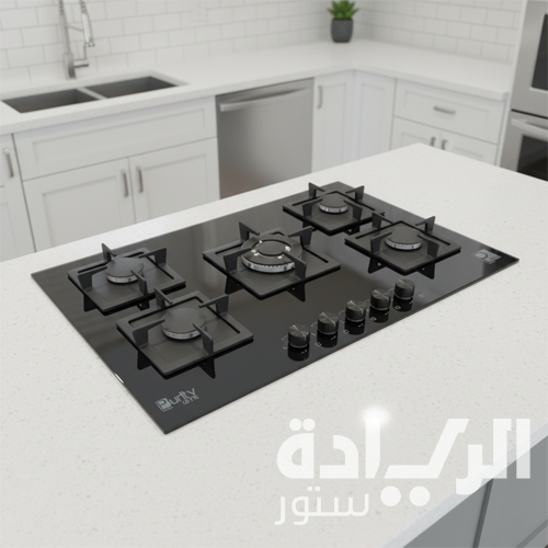 مسطح بلت إن غاز بيورتي 90 سم، 5 شعلات، إشعال ذاتي، حوامل زهر – موديل – HPT915G