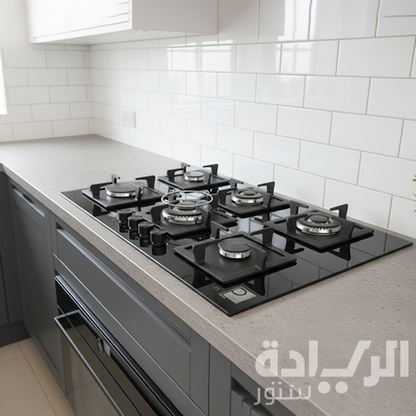 مسطح بلت إن غاز بيورتي – 90 سم – 6 عيون – إشعال كهربائي – تصميم عصري – كفاءة عالية - موديل - HPT916G