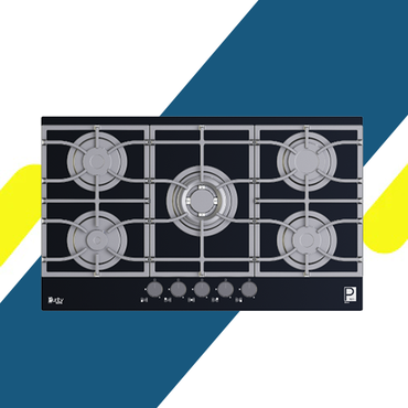 بوتاجاز بلت إن غاز بيورتي 90 سم زجاج أسود – 5 شعلات SABAF – إشعال أوتوماتيك – HPT939G