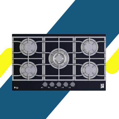 بوتاجاز بلت إن غاز بيورتي 90 سم زجاج أسود – 5 شعلات SABAF – إشعال أوتوماتيك – HPT939G