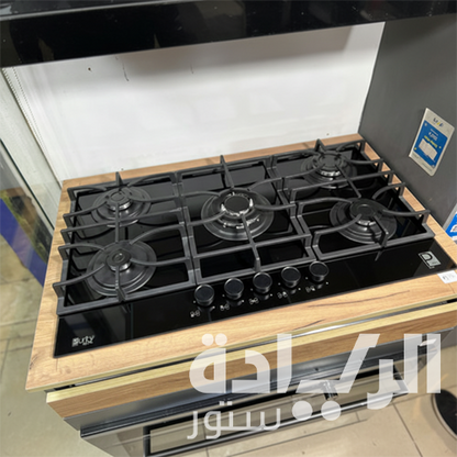 بوتاجاز بلت إن غاز بيورتي 90 سم زجاج أسود – 5 شعلات SABAF – إشعال أوتوماتيك – HPT939G