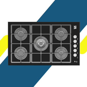 بوتاجاز بلت إن غاز بيورتي – 90 سم – 5 شعلات SABAF إيطالية – شعلة سطح زجاج أسود - HPT975G