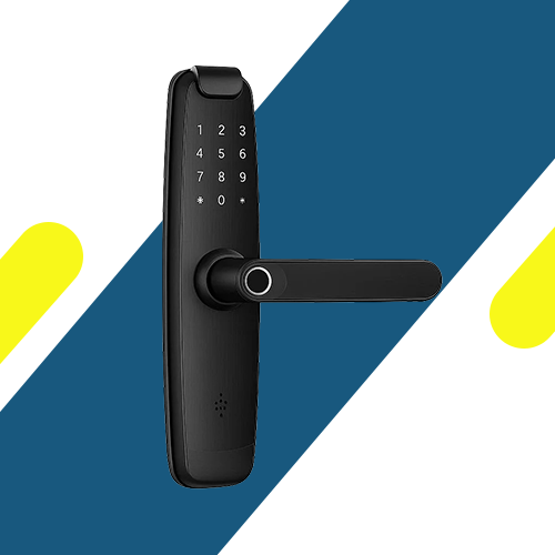 قفل باب ذكي هانز  – فتح بالبصمة، الكارت، الرقم السري، والمفتاح – مقاس 260×62×75 مم – موديل – HR-02