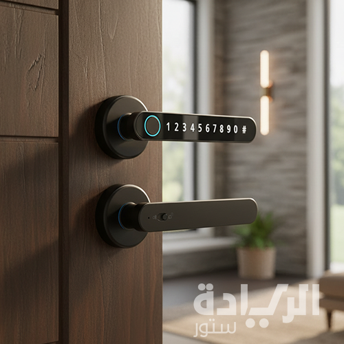 قفل باب ذكي هانز  — فتح ببصمة، بطاقة، رمز PIN ومفتاح — مقاس 155×62 مم — HR-24