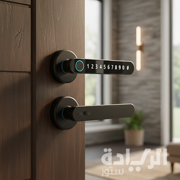 قفل باب ذكي هانز  — فتح ببصمة، بطاقة، رمز PIN ومفتاح — مقاس 155×62 مم — HR-24