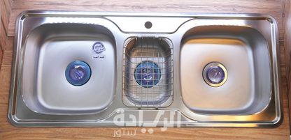 حوض مطبخ بيورتي كوري – ستانلس ستيل 304 – مقاس 110×48 سم - موديل - HS 110 D