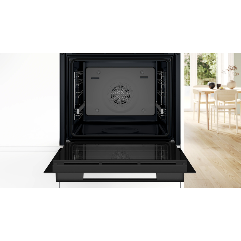 فرن بلت إن بوش (Bosch) Series 4 كهرباء بالبخار مقاس 60×60 سم أسود سعة 76 لتر – موديل HUA736EA0T