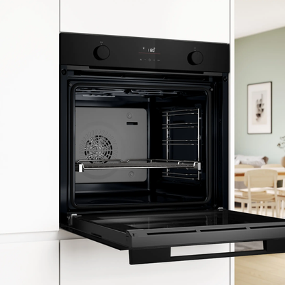 فرن بلت إن بوش (Bosch) Series 4 كهرباء بالبخار مقاس 60×60 سم أسود سعة 76 لتر – موديل HUA736EA0T
