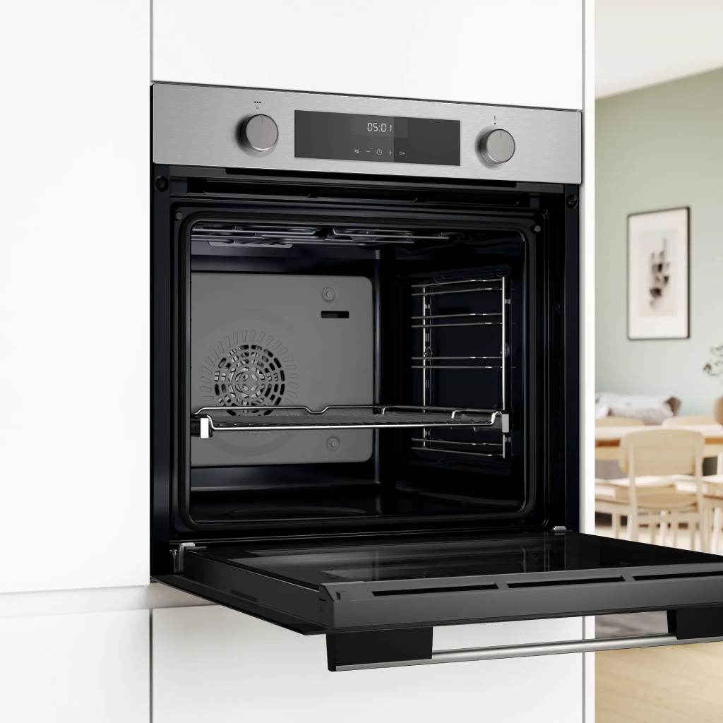فرن بلت إن بوش (Bosch) Series 4 كهرباء بالبخار مقاس 60×60 سم ستانلس ستيل سعة 76 لتر– موديل HUA736ER0