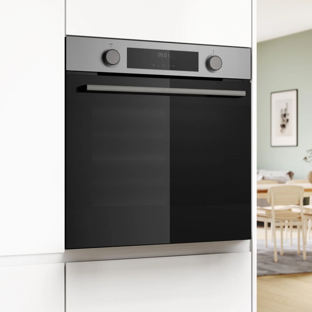 فرن بلت إن بوش (Bosch) Series 4 كهرباء بالبخار مقاس 60×60 سم ستانلس ستيل سعة 76 لتر– موديل HUA736ER0