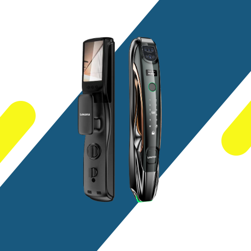 قفل باب ذكي ليفانا (Levana) رمادي بكاميرا رؤية ليلية ملونة وشاشة 4.5 بوصة – إنتركم فيديو I11Ai Cat Eye