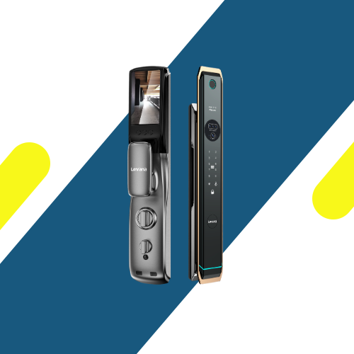 قفل باب ذكي ليڤانا (Levana) I12 Ai Face Version – بصمة وجه 3D ودعم NFC وكاميرا فيديو – Gun Gold Smart Lock