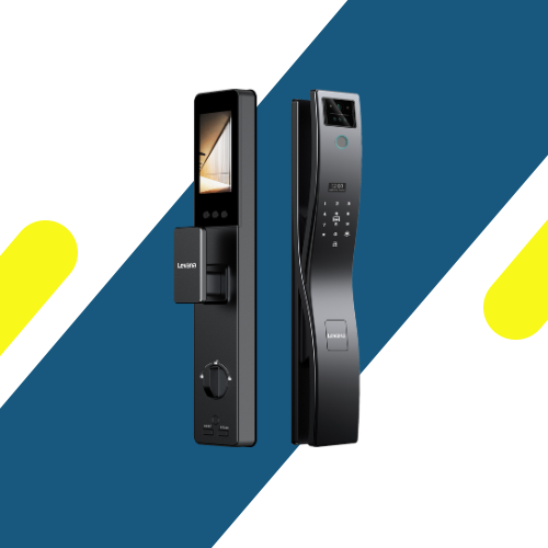 قفل باب ذكي ليفانا (Levana) أسود ملكي بكاميرا رؤية ملونة وشاشة 4.5 بوصة – موديل I19 Ai Cat Eye