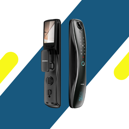 قفل باب ذكي ليفانا (Levana) رمادي بكاميرا وشاشة 4.5 بوصة – إنتركم فيديو وتحكم بالموبايل I7 Ai Cat eye