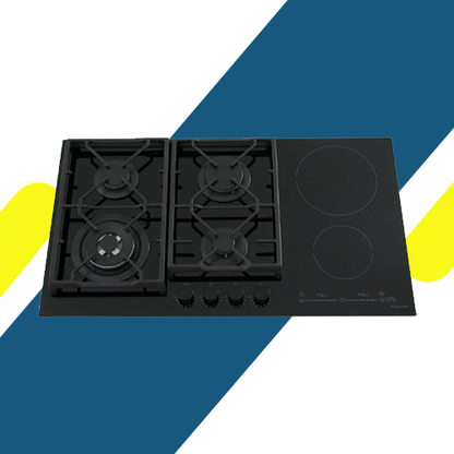 كيتشن لاين مسطح 4 عين غاز شبك هيفي ديوتي + 2 عين سيراميك اندكشن 90 سم - موديل - IN4020