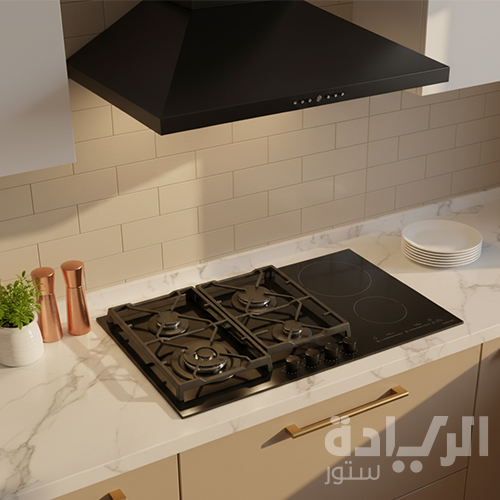 كيتشن لاين مسطح 4 عين غاز شبك هيفي ديوتي + 2 عين سيراميك اندكشن 90 سم - موديل - IN4020