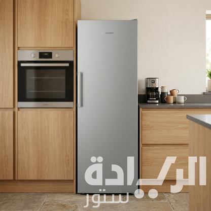 Indesit Upright Freezer No Frost 286 Liter – 8 Drawers – Inverter Motor – Silver – Model INU6012CEG