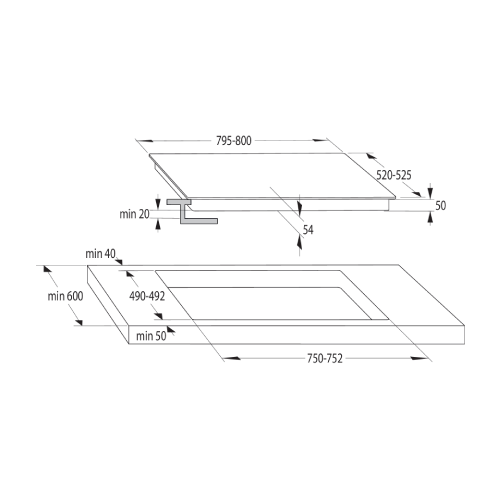 مسطح بلت إن اندكشن كهرباء جورينيا – 80 سم – 4 مناطق طهي - مودييل – IS846BG