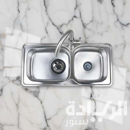 حوض بيورتي الكوري – ستانلس ستيل 304 – 100 × 48 سم – عازل للصوت ومقاوم للصدأ موديل - ISD 1000