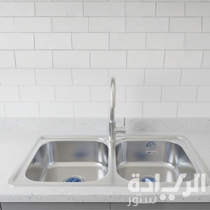 حوض مطبخ استانليس ماركة بيورتي الكوري مقاس - 87*48 سم - موديل - ISD870F