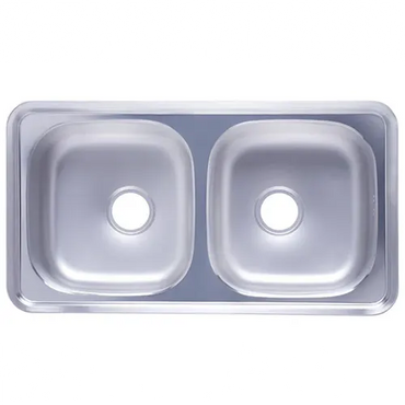 حوض مطبخ هانز كوري استانلس ستيل 304 مقاس 87×48 سم – 2 عين – موديل ISD 870