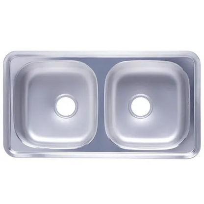 حوض مطبخ هانز كوري استانلس ستيل 304 مقاس 87×48 سم – 2 عين – موديل ISD 870