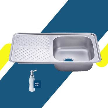 حوض مطبخ استانلس ستيل 304 من هانز مقاس 87×48 سم – موديل ISS 870