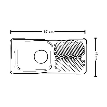 حوض مطبخ استانلس ستيل 304 من هانز مقاس 87×48 سم – موديل ISS 870
