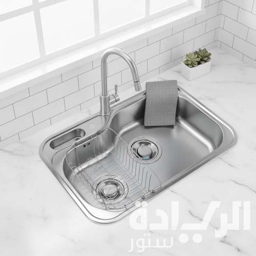 حوض مطبخ كورينا استانلس ستيل 304 مقاس 84 × 51 سم – مع إكسسوارات وتصريف سريع موديل - JIS 840 P