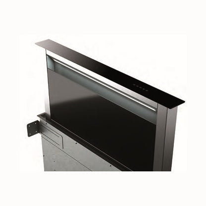 شفاط مطبخ داون درافت إلبا 90 سم ستانلس ستيل وزجاج أسود – قوة شفط 728 م³/ساعة، تحكم باللمس، موديل - KCH 5010 BK