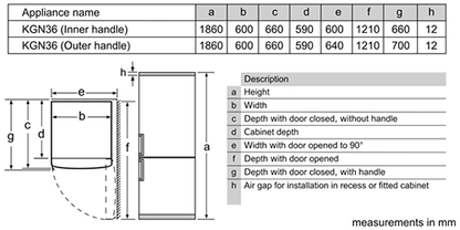ثلاجة بوش فري ستاندينج 329 لتر – ستانلس ستيل – موديل - KGN36NL30U