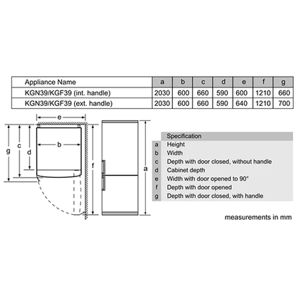 ثلاجة بووش كومبي نوفرست ، 330 لتر ، 2 باب ، شاشة ديجيتال ، سيلفر - موديل - KGN39NLEE8