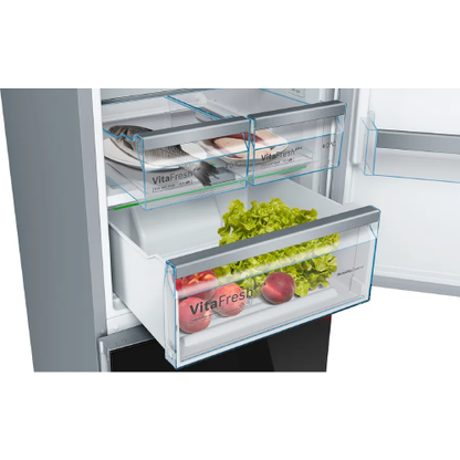 ثلاجة بوش KGN49LB30U بسعة 466 لتر – أسود – تقنية VitaFresh وPerfectFit