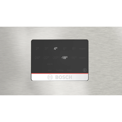 ثلاجة بوش (BOSCH) سيريس 4 فريزر سفلي 70 سم – 483 لتر صافي – تكنولوجيا VitaFresh – نوفروست بالكامل – إستانلس ستيل – موديل KGN55CIEE8