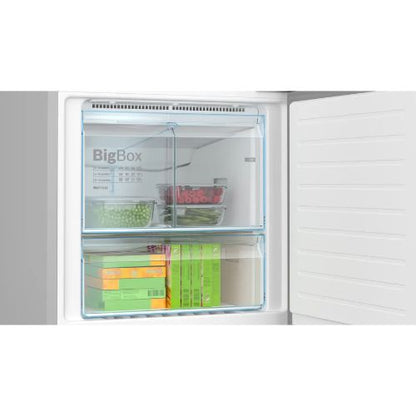 ثلاجة بوش سيريس 4 – 559 لتر – فريزر سفلي – NoFrost – Inox Antifingerprint – KGN56CX30U