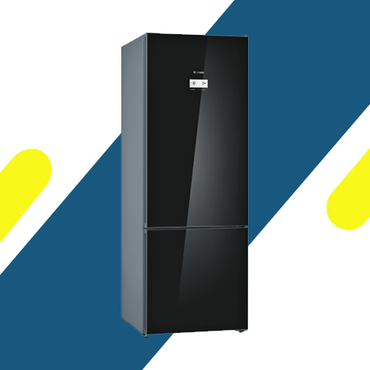ثلاجة فريزر بوش سيريس 6 قائمة بذاتها – زجاج أسود، نوفروست كلي، مقاس 193×70 سم - موديل - KGN56LB3E8