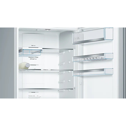 ثلاجة فريزر بوش سيريس 6 قائمة بذاتها – زجاج أسود، نوفروست كلي، مقاس 193×70 سم - موديل - KGN56LB3E8