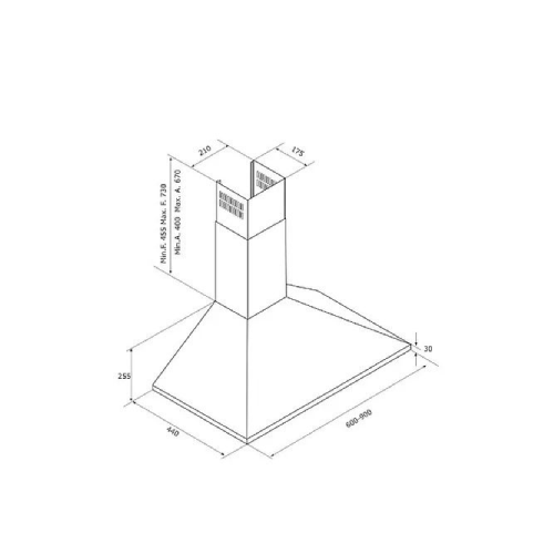 بيست اير شفاط مطبخ هرمي - 60 سم - قوة شفط 1200 م³/الساعة - 1 موتور - موديل - KLS4X 6024PB INOX