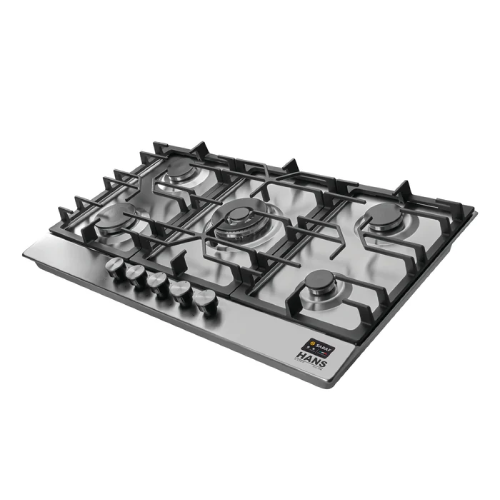 مسطح هانز بلت إن غاز - 90 سم 5 شعلات - ستانلس ستيل 0.7مم - موديل - HANS LAMY