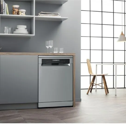 غسالة أطباق اريستون 15 فرد إنفرتر (Ariston) – LFP 5P31 WLT X – نظام 3 أرفف – سيلفر لامع