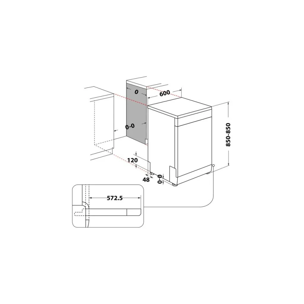 غسالة أطباق اريستون 15 فرد إنفرتر (Ariston) – LFP 5P31 WLT X – نظام 3 أرفف – سيلفر لامع
