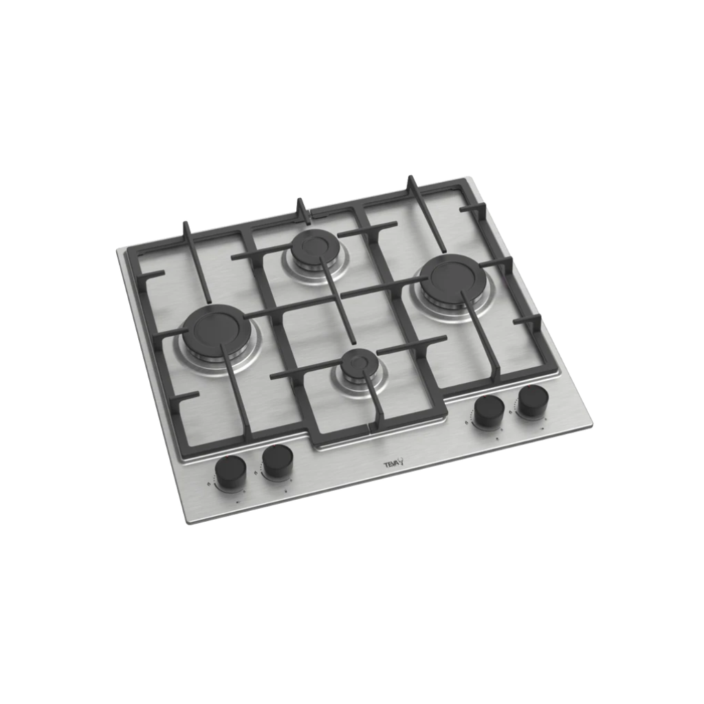مسطح غاز بلت إن تيفا (Teva) 60 سم – إستانليس ستيل – شعلات SABAF إيطالي – حوامل زهر – موديل LN381