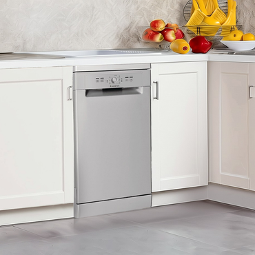 غسالة أطباق اريستون 10 أفراد (Ariston) – LSFE 1B19 S – عرض 45 سم – 7 برامج – سيلفر