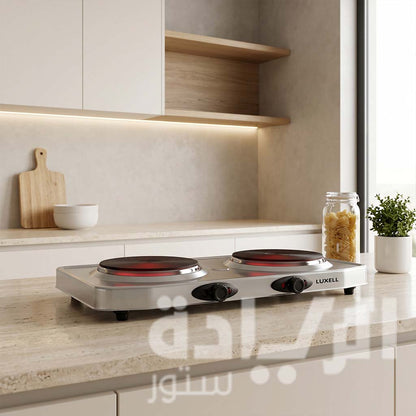 بوتاجاز كهربائي كومتيل مزدوج 2500 وات ستانلس ستيل - موديل - LX-7021