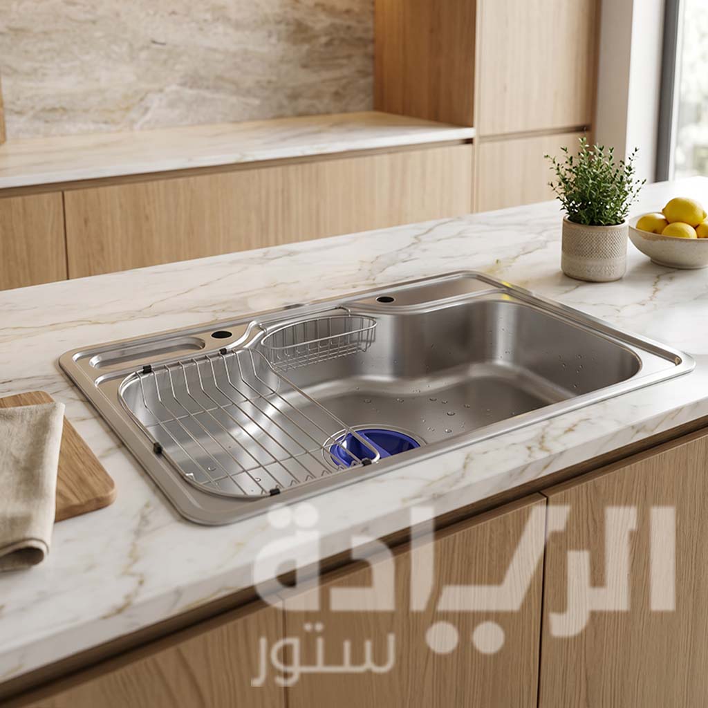 حوض مطبخ تركي من كيتشن لاين استانلس ستيل مقاس 85 × 51.5 سم موديل - M001