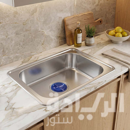 حوض مطبخ تركي من كيتشن لاين استانلس ستيل مقاس 63 × 48.5 سم موديل - M006