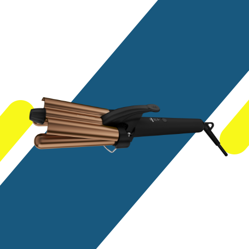 مكواة تجعيد الشعر راش براش (RUSH BRUSH) M2 Plus3 Crimper-Bronze Barrel – إطلالة الـ Beach Waves في لمح البصر