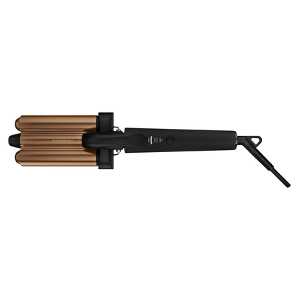 مكواة تجعيد الشعر راش براش (RUSH BRUSH) M2 Plus3 Crimper-Bronze Barrel – إطلالة الـ Beach Waves في لمح البصر