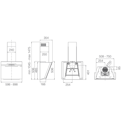 Elica Kitchen Hood – 90 cm – 900 m³/h Suction Power – 207 Watts – Model – MAJESTIC